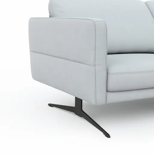 Sofa Estrela - 2,5-Sitzer inkl. Rücken-/Armlehne verstellbar, Leder, Hellgrau