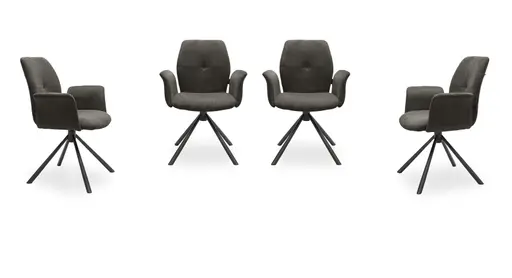 Armlehnstuhl MANOA - drehbar, Stoff, Dunkelgrau