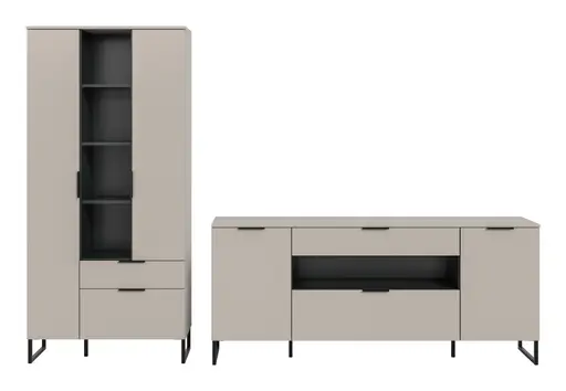 Stauraumelement - B ca. 90 cm, Kaschmir, Schwarz