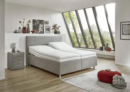 Polsterbett - Liegefläche ca. 180x200cm, Stoff, Grau