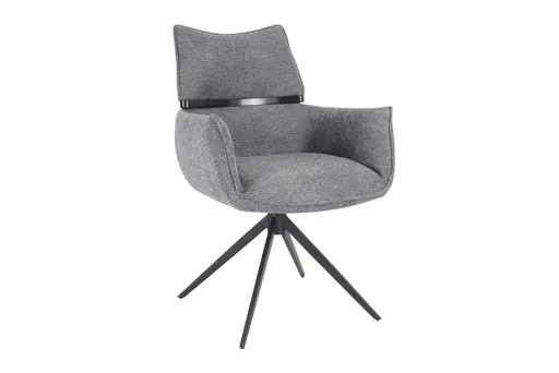 Armlehnstuhl MARJA - drehbar, Stoff, Grau