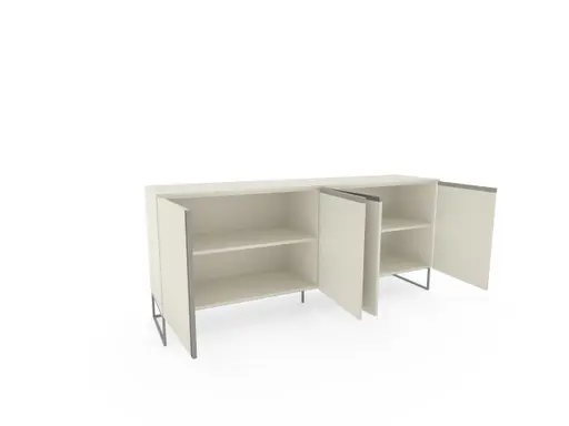 Sideboard Venzone - BHT ca. 216x95x52 cm, Lack, Hellgrau