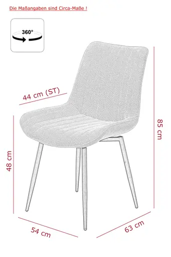 Stuhl - drehbar, Microfaser, Dunkelgrau