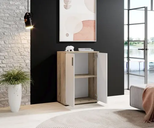 Kommode - B ca. 60 cm, Holz Nachbildung, Weiß