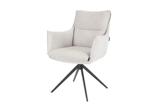 Armlehnstuhl MANDY - drehbar, Stoff, Silbergrau