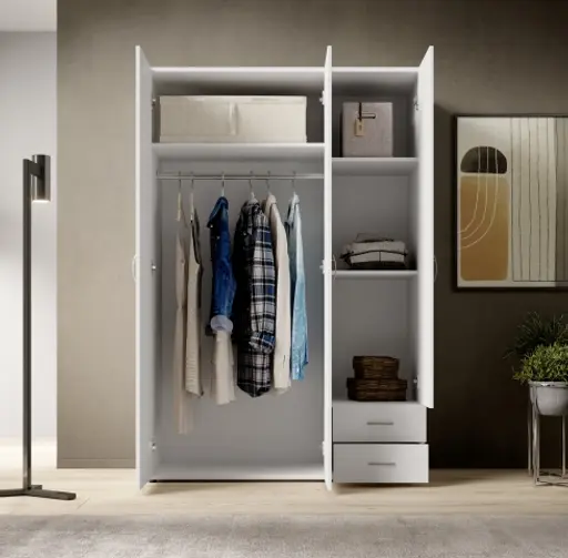 Drehtürenschrank- B ca. 120 cm, Weiß