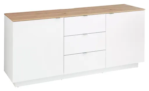 TV-Sideboard - Weiß, Eiche Dekor