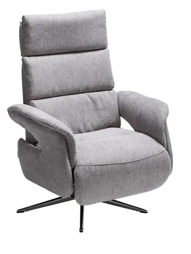 Relaxsessel Amila - Größe M, inkl. Relaxfunktion und Kopfteilverstellung, Stoff, Grau