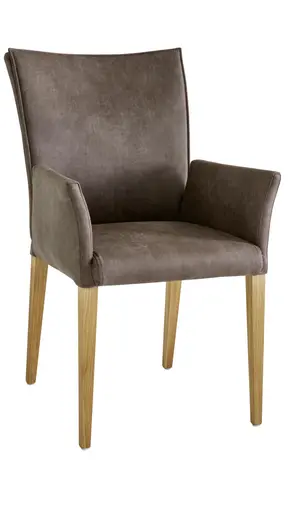 Armlehnstuhl Florea - Stoff, Dunkelbraun