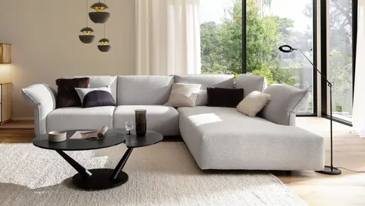 Couchtisch Spessa - LB ca. 128x80 cm, drehbar, Keramik, Anthrazit