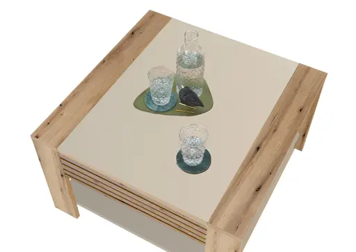 Couchtisch - LB ca. 70x70 cm, Evoke Eiche Nachbildung, Kaschmir