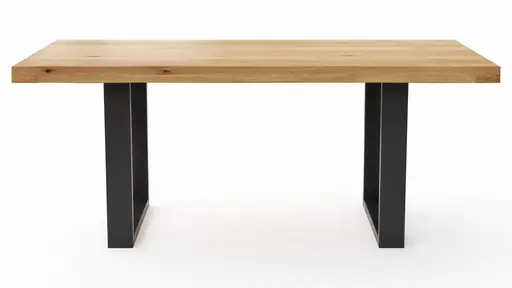 Esstisch Clifton - LB ca. 180x100 cm, Wildeiche massiv, Schwarz verfüllt