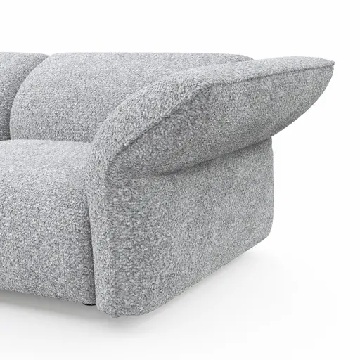 Trapezsofa Motone - Ecke links mit 2-Sitzer, Stoff, Hellgrau