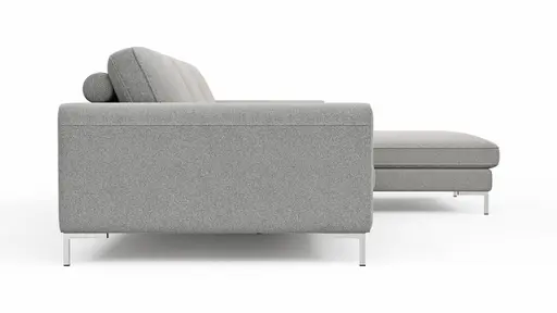 Ecksofa Solano - 2,5-Sitzer mit Longchair Rechts, Boucle, Hellgrau