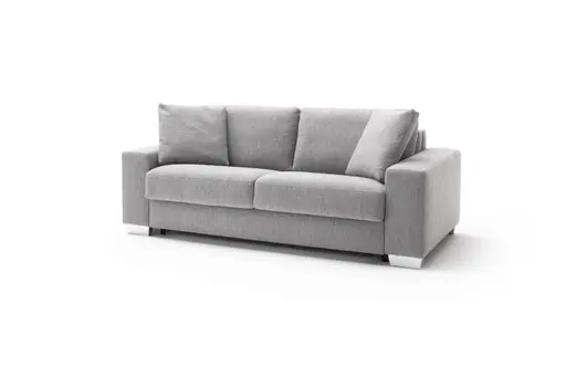 Sofa Nuoro - 2,5-Sitzer inkl. Schlaffunktion, Armlehne breit, Stoff, Grau