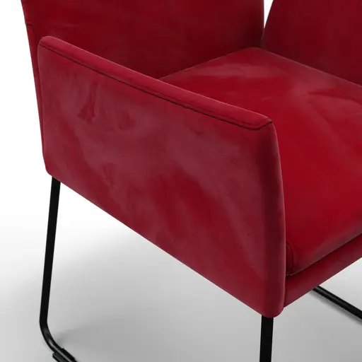 Armlehnstuhl Saragossa - Stoff, Rot