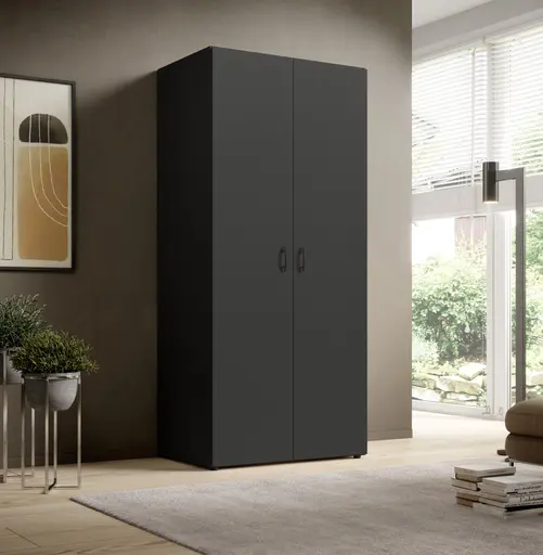 Drehtürenschrank- B ca. 80 cm, Graphit