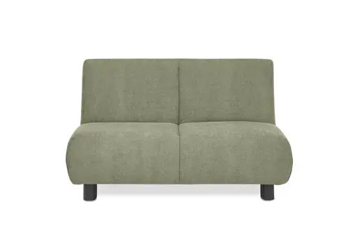  Faltsofa EBBY - 2-Sitzer ohne Armlehne, 140 cm inkl. Schlaffunktion/Relaxfunktion, Stoff, Grün