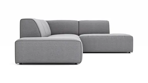 Ecksofa Elementos - Abschlusselement mit 1-Sitzer und Ecke rechts, Stoff, Grau