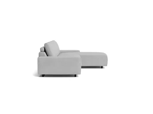 Ecksofa Serava - 2,5-Sitzer mit Longchair rechts, inkl. Relaxfunktion, Stoff, Grau
