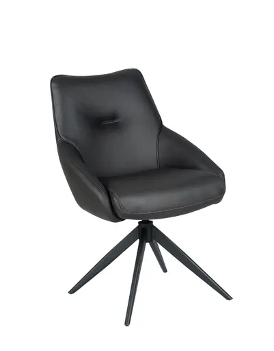 Stuhl MANON - drehbar, Stoff, Schwarz