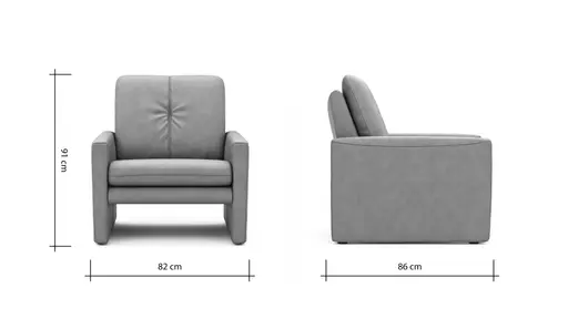 Sessel Tenero - inkl. Relaxfunktion, Stoff, Grau