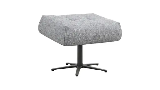 Hocker Terni - Sternfuss, Stoff, Hellblau