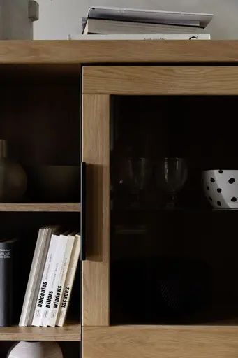 Highboard - B ca. 98 cm, Wildeiche massiv geölt