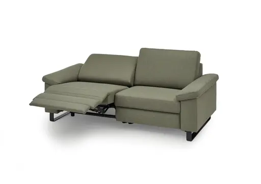 Sofa CALM PLUS 2.0 - 3-Sitzer, Relaxfunktion teilmotorisch inkl. Kopftstütze, Stoff, Olive