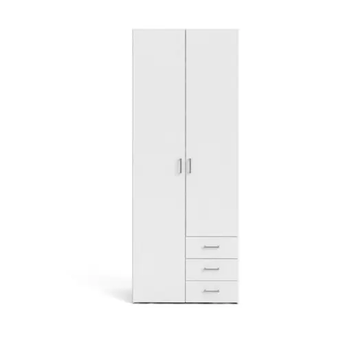Drehtürenschrank- B ca. 78 cm, Weiß