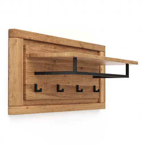 Garderobenpaneel Farmingdale - Eiche massiv, natur geölt