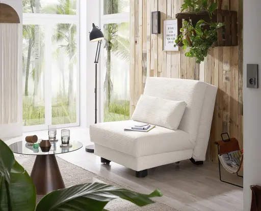 Faltsessel Easy Optik A - ohne Armlehnen inkl. Schlaffunktion, Cord, Beige