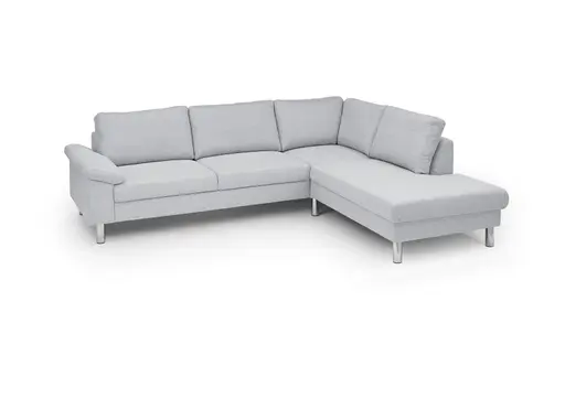 Ecksofa COOL - 2,5-Sitzer mit Ecke rechts, Stoff, Hellgrau