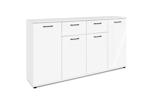 Sideboard- B ca. 160 cm, Weiß, Hochglanz