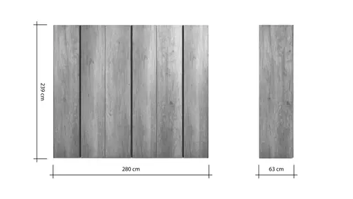 Drehtürenschrank Loretto - B ca. 280 cm, Melamin Astig hell