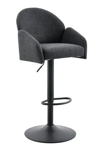 Barhocker - drehbar, höhenverstellbar, Stoff, Anthrazit