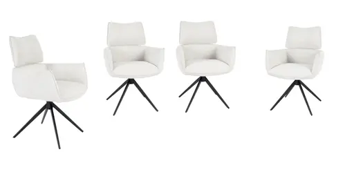 Armlehnstuhl MARGIT - drehbar, Stoff, Silberfarben