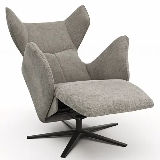 Sessel Noto Relax II - Rückenlehne und Fußteil verstellbar (motorisch), Stoff, Hellgrau