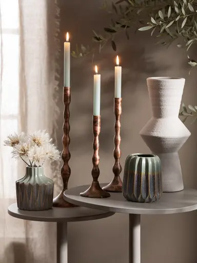 Kerzenleuchter - DH ca. 10,5x27 cm, Kupfer