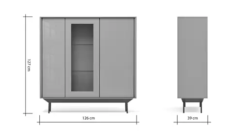 Highboard Parano - Lack, Helles Royalblau