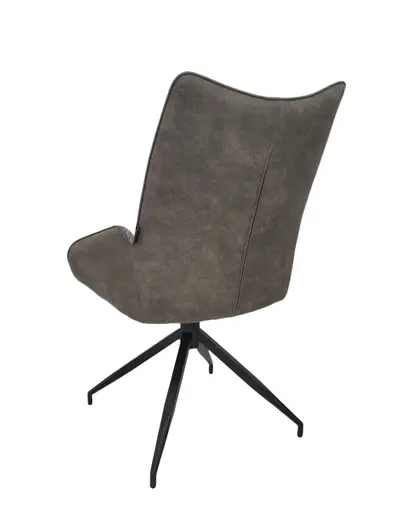 Stuhl MAUREEN - drehbar, Stoff, Grau, Braun