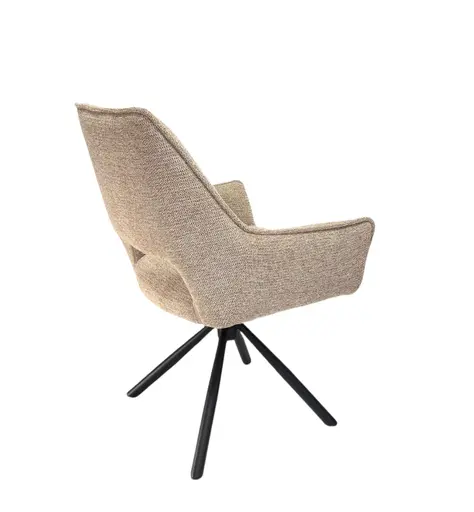 Armlehnstuhl MARESA - drehbar, Stoff, Braun