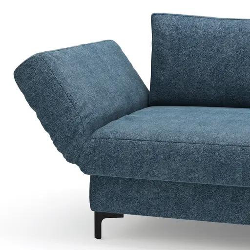 Schlafsofa Verano - Ausrichtung links inkl. Schlaffunktion und Bettkasten, Stoff, Petrol