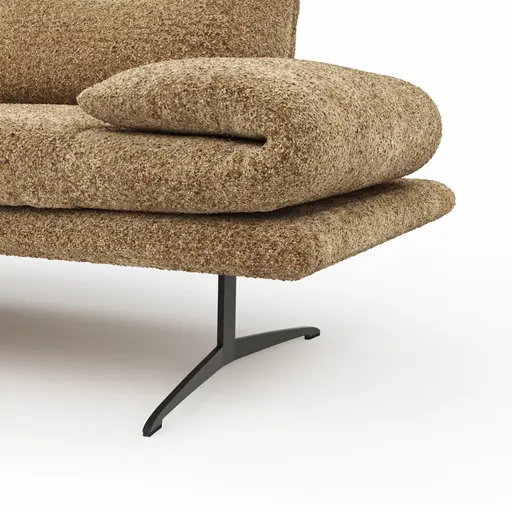 Ecksofa Lucero 2.0 - Longchair mit 2-Sitzer rechts inkl. Sitztiefenverstellung, Drehsitz und Sitztiefe verstellbar, Stoff, Cognac