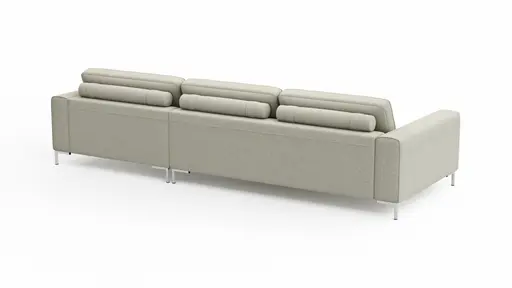 Ecksofa Solano - 2,5-Sitzer mit Longchair Rechts, Boucle, Natur