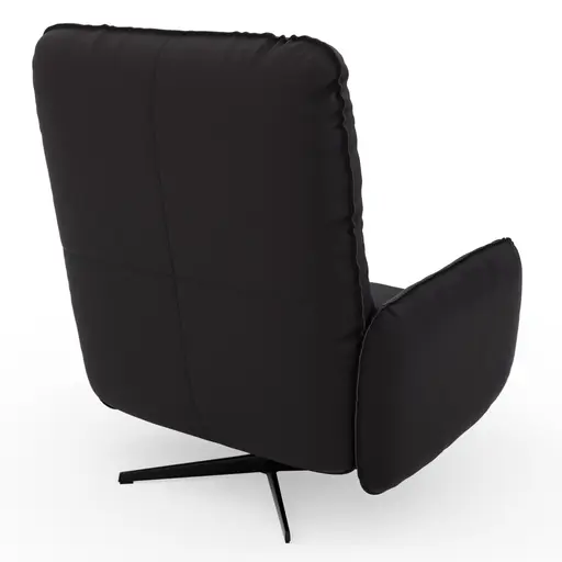 Loungesessel Lovere - Leder, Schwarz, Armlehne links