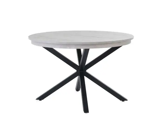 Esstisch - ausziehbar, Ø/H ca. 120x77 cm, Betonoptik, Schwarz