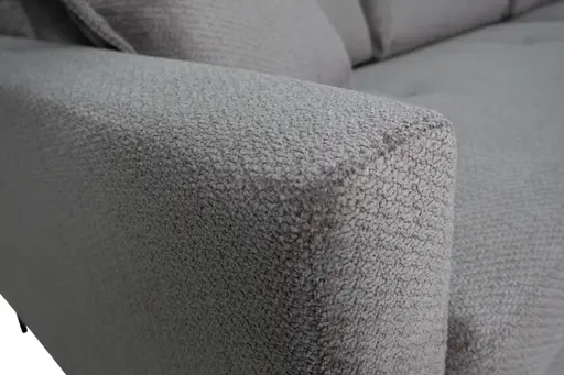Ecksofa - 3-Sitzer mit Longchair rechts, Stoff, Grau