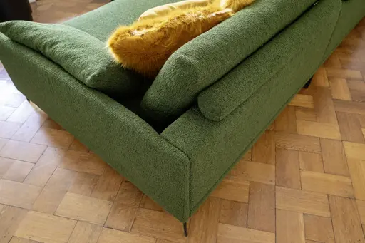 Ecksofa Cuneo - 2,5-Sitzer, Longchair rechts, Stoff, Grün