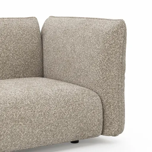 Trapezsofa Motone - Ecke links mit 2-Sitzer, Stoff, Beige